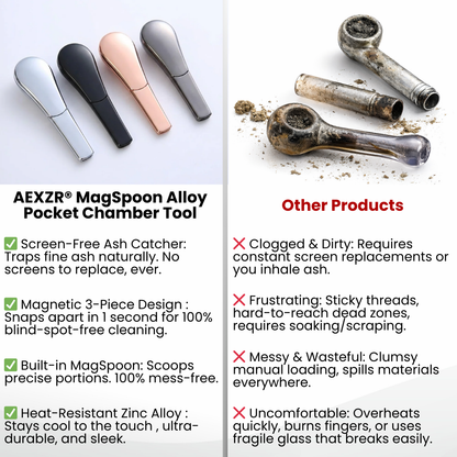 AEXZR® MagSpoon Magnetic Pipe 🧲 Built-in Scoop & Screen-Free | Easiest to Clean