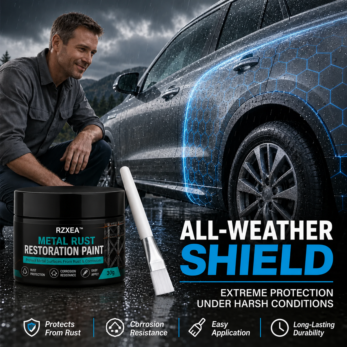 🛡️✨Metal Rust Protection Black Repair Paste – Restores rusty gates, railings & tools. Forms protective coating – no need to replace!