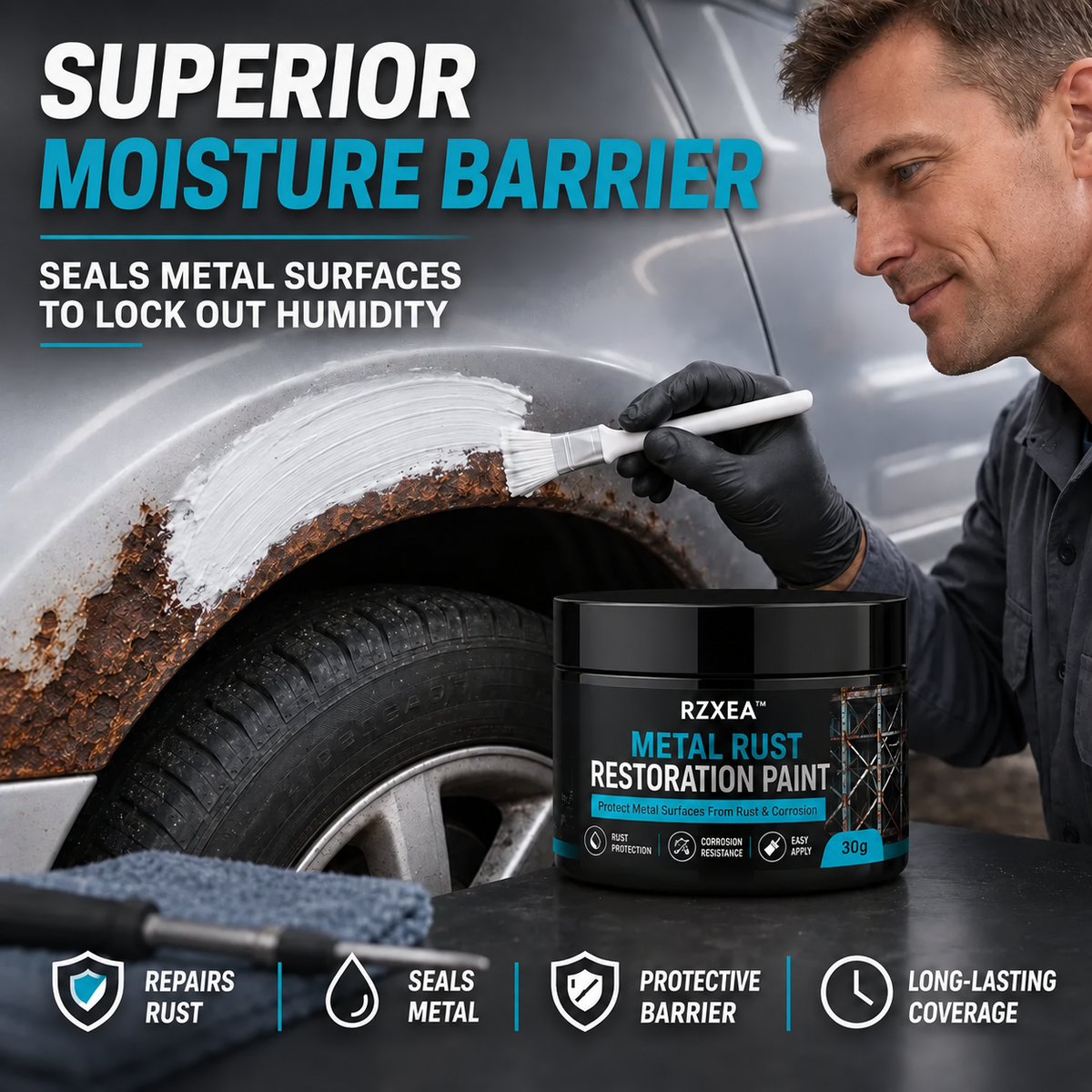🛡️✨Metal Rust Protection Black Repair Paste – Restores rusty gates, railings & tools. Forms protective coating – no need to replace!