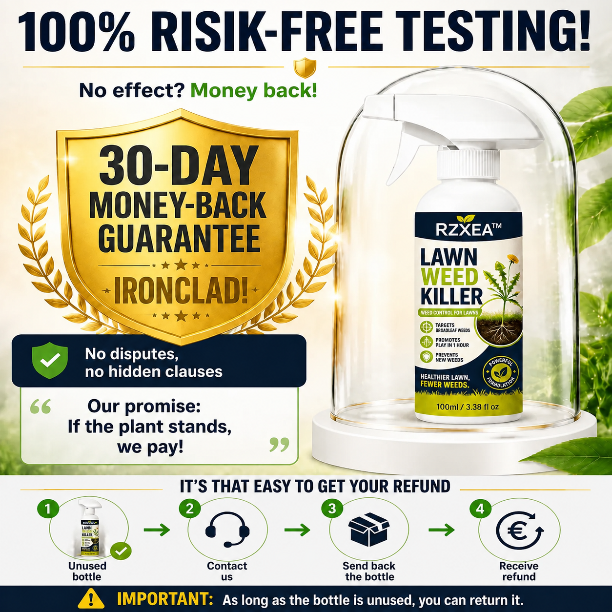 RZXEA™ Fast-Acting Natural lawn Weed & Grass Killer Spray