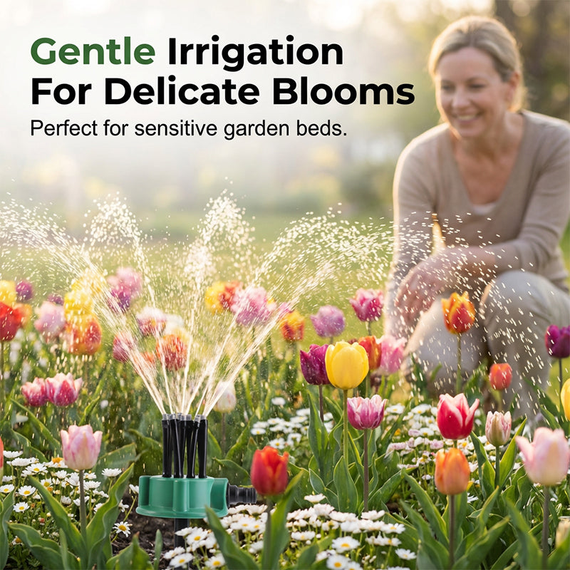 RZXEA™ Precision Irrigation Sprinkler – 360° multi‑directional, custom spray patterns. Gentle on delicate plants. Save water, grow better. 🌱✅