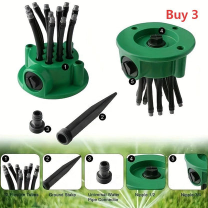 RZXEA™ Precision Irrigation Sprinkler – 360° multi‑directional, custom spray patterns. Gentle on delicate plants. Save water, grow better. 🌱✅